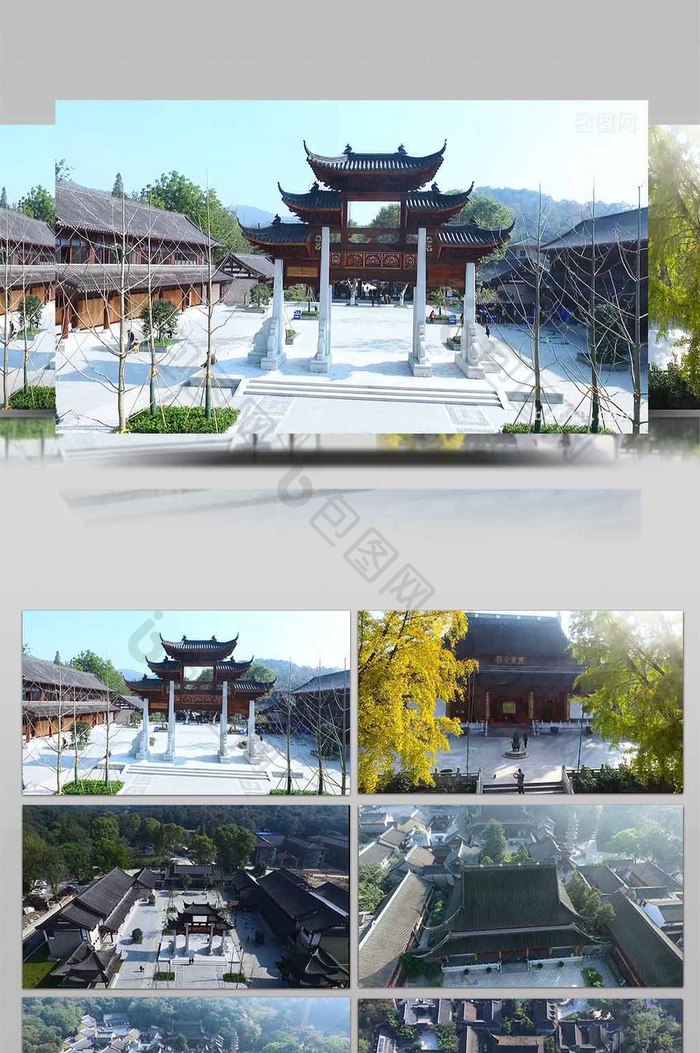 航拍南京栖霞山栖霞寺大雄宝殿寺庙佛教圣地