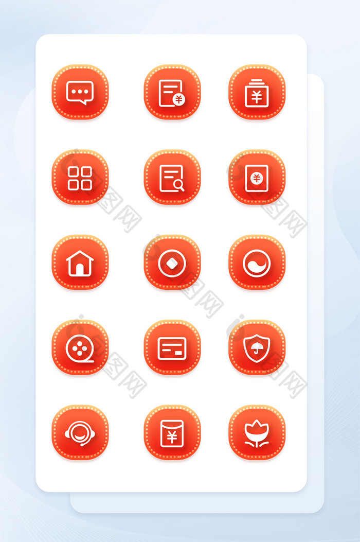 黄红色立体化渐变图标商务手机icon矢量