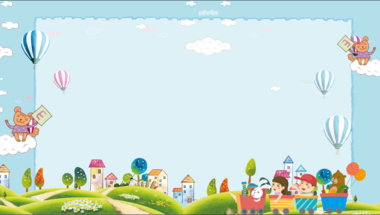 卡通草坪气球游乐园幼儿园宣传通知背景视频