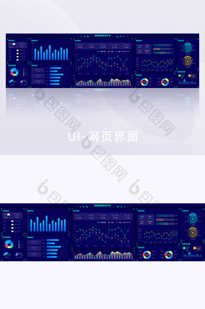 科技可视化数据智慧大屏数据中心指挥中心