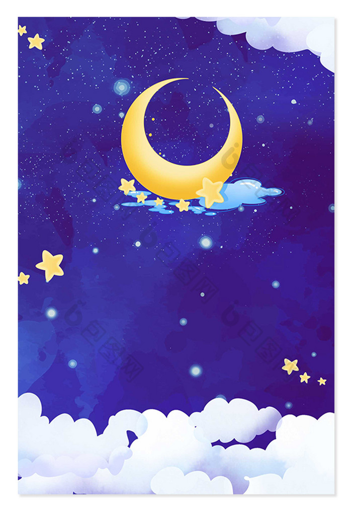 蓝色插画世界睡眠日星空背景