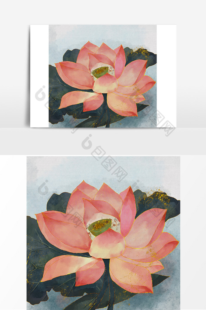 中国历代名画出水芙蓉图吴炳图片