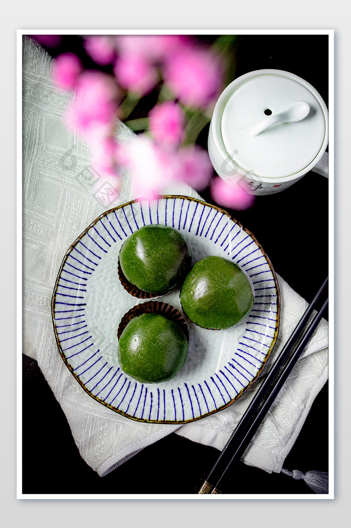 清明青团美食 场景图节气食物