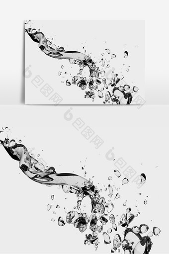 透明水珠元素水花溅起效果图片