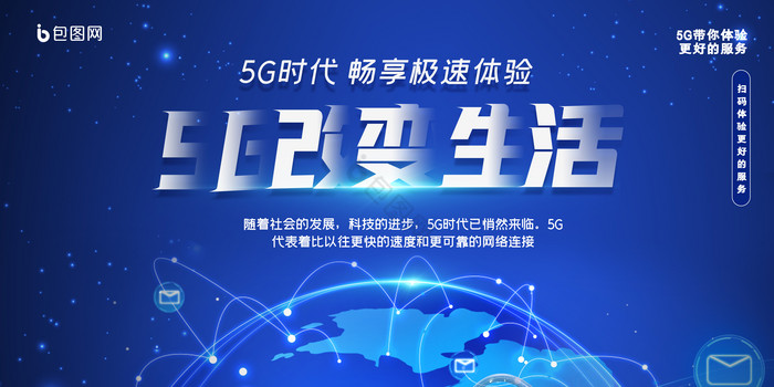 5G改变生活科技展板图片