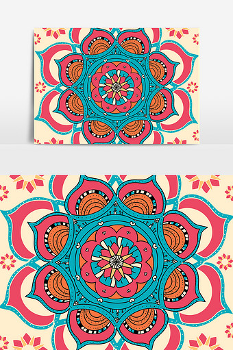 国潮风流行配色装饰花纹图案元素