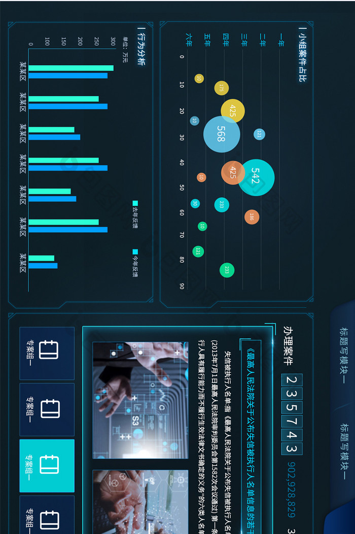 深色可视化案件分析大数据分析超级大屏