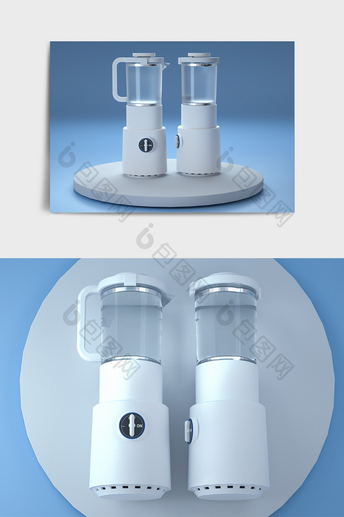 白色简约风格家用榨汁机产品模型