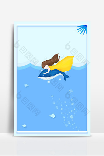 蓝色保护海洋动物背景图片