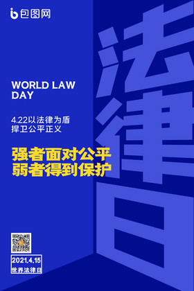 简约世界法律日海报