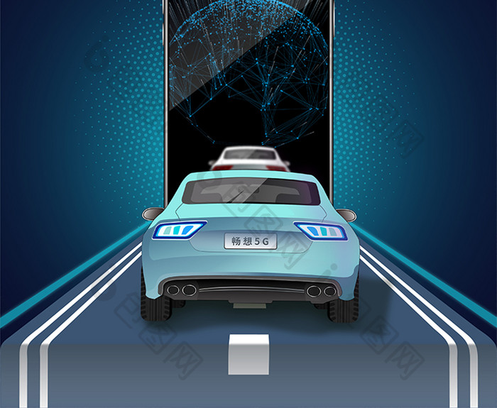 蓝色5g科技海报