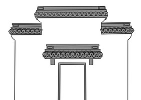 中国风徽派简约大门建筑小元素