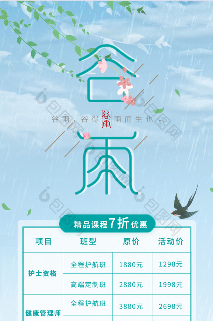 UI启动页创意H5传统二十四节气谷雨海报