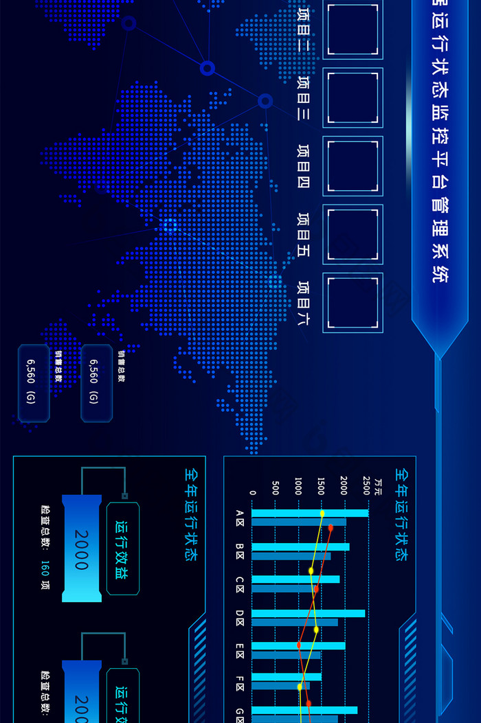 网络数据监控运行后台化大数据大屏界面网页