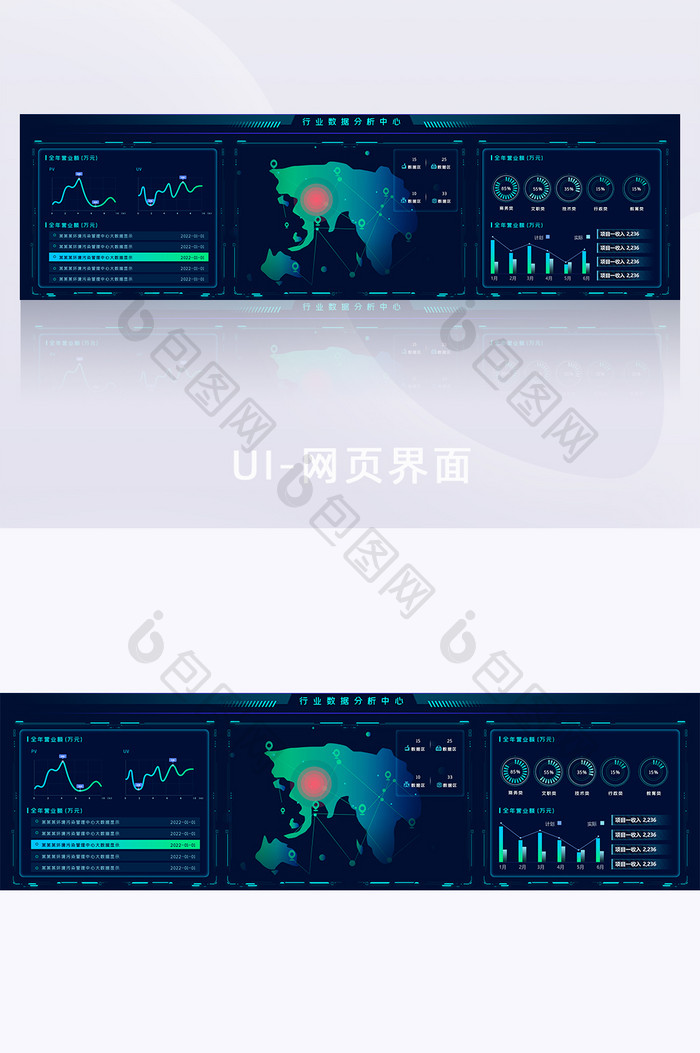 行业数据分析管理后台化大数据大屏界面