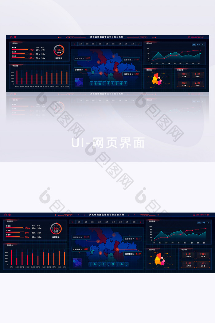 监管云平台后台系统管理可视化网页数据大屏