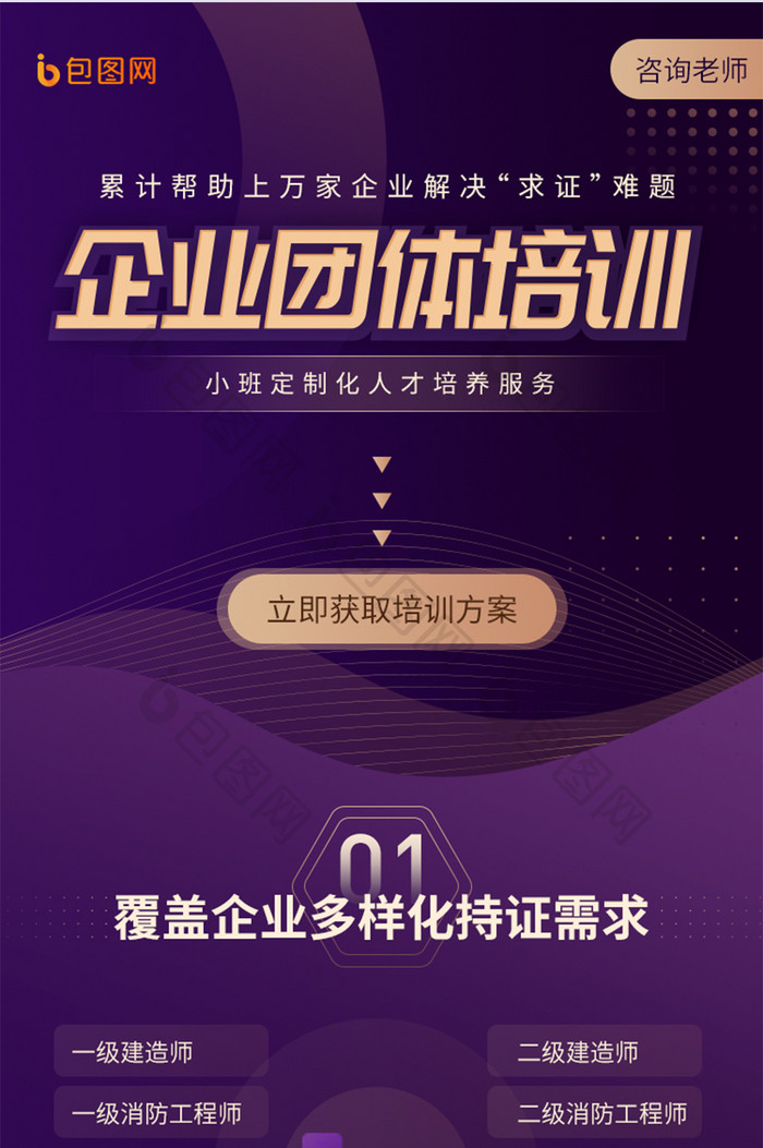 企业团队证件资格培训提升实力营销H5长图