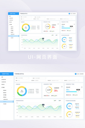 蓝色后台数据汇总网页UI界面