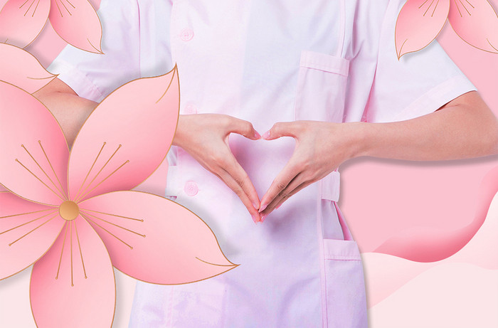 粉色唯美花朵白衣天使国际护士节手机配图