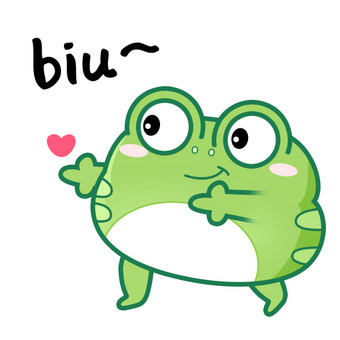 绿色扁平可爱卡通青蛙送爱心gif图