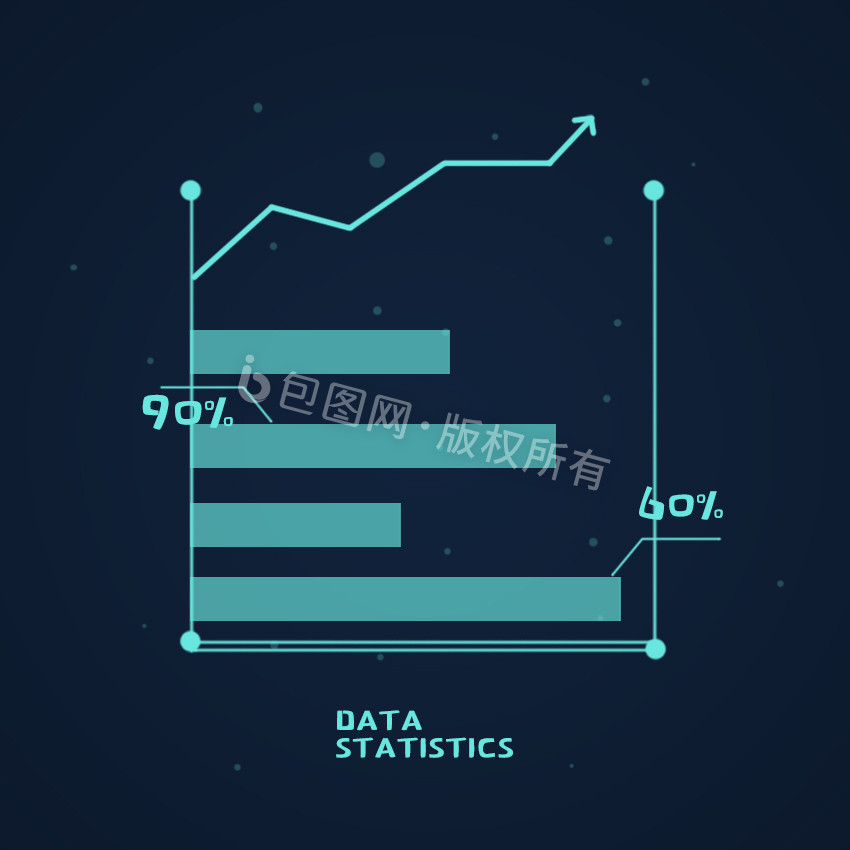 蓝色扁平渐变数据展示统计动图GIF图片