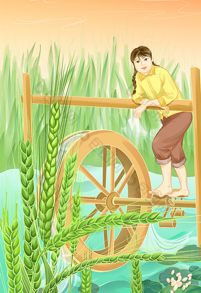 踩水图片麦田图片相似小满图片推荐小满节气儿童插画图片立即下载中国