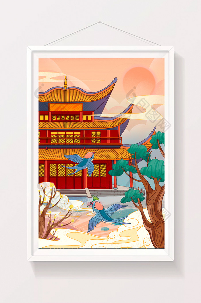 国风风景建筑插画图片图片