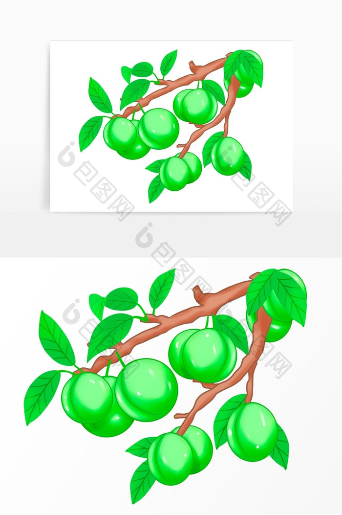 芒种节气青梅时令水果元素