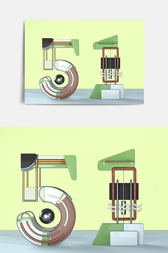 C4D51节日艺术字场景图片