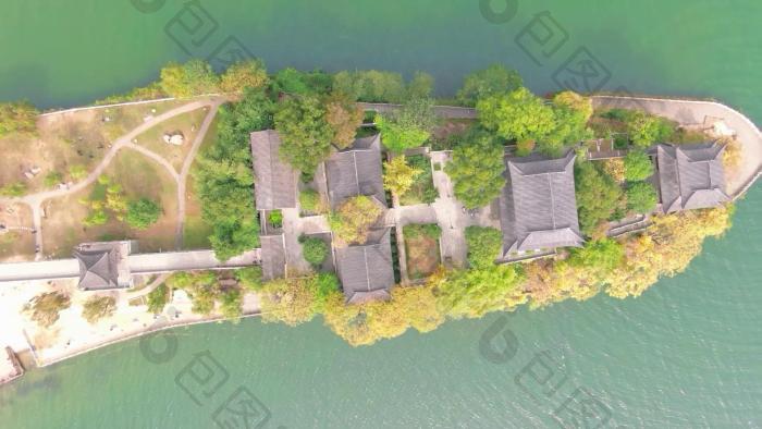 航拍湖南衡阳石鼓书院