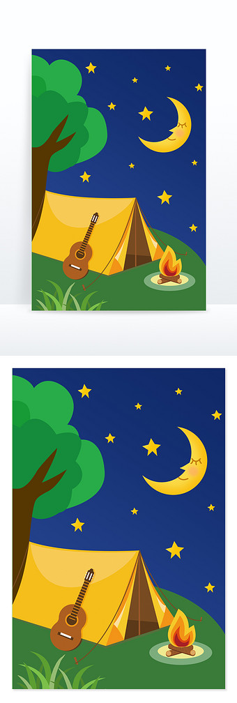 假日旅行山谷星空帐篷背景