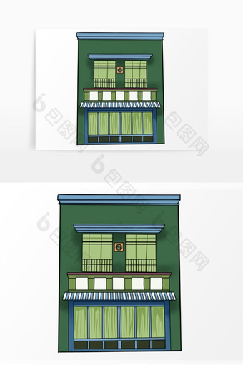 扁平马卡龙色系绿色店铺图片