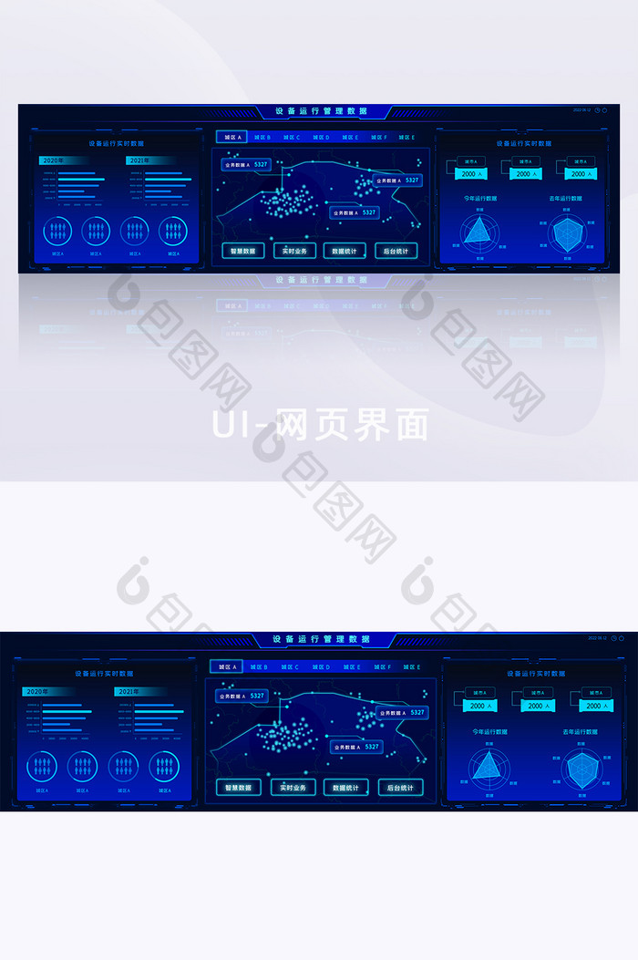 设备运行网络科技可视化网页大屏数据界面