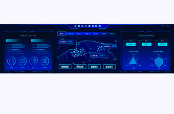 设备运行网络科技可视化网页大屏数据界面图片