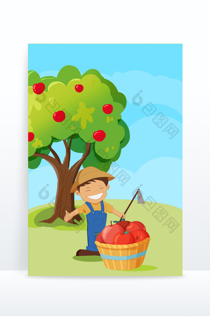 水果果农手绘背景
