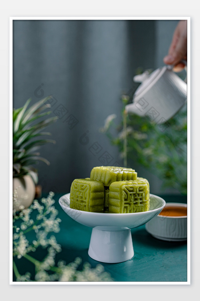 传统节日地方美食端午美食 糕点绿豆糕图片图片
