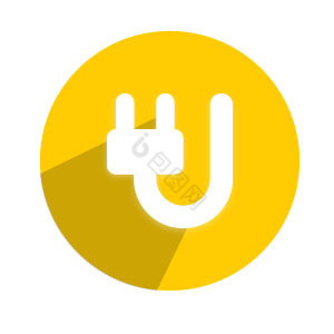 黄色长投影互联网电源面形icon图标动效图片