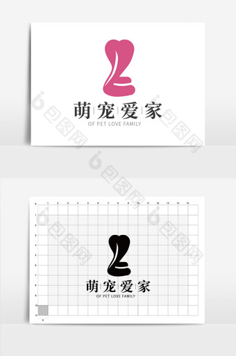 粉色大气时尚L字母宠logo图片