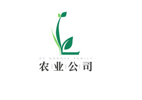 绿色农业简约时尚L字母logo设计标志