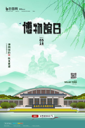简约中国风世界博物馆日宣传海报
