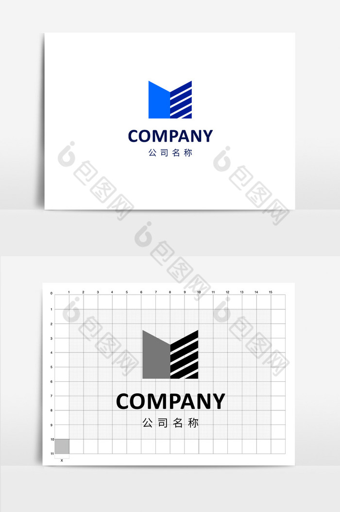 几何拼接字母M形logo图片图片