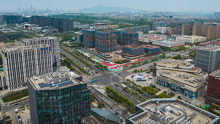 8k超清航拍南京城市建设延时