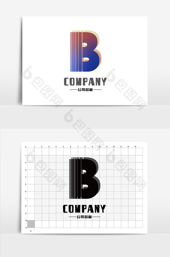 简约大气B字母logo设计图片