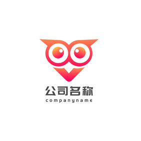 红色猫头鹰娱乐传媒互联网行业通用logo