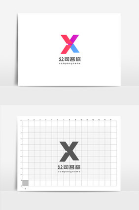 蓝紫渐变简约互联网娱乐传媒行业logo