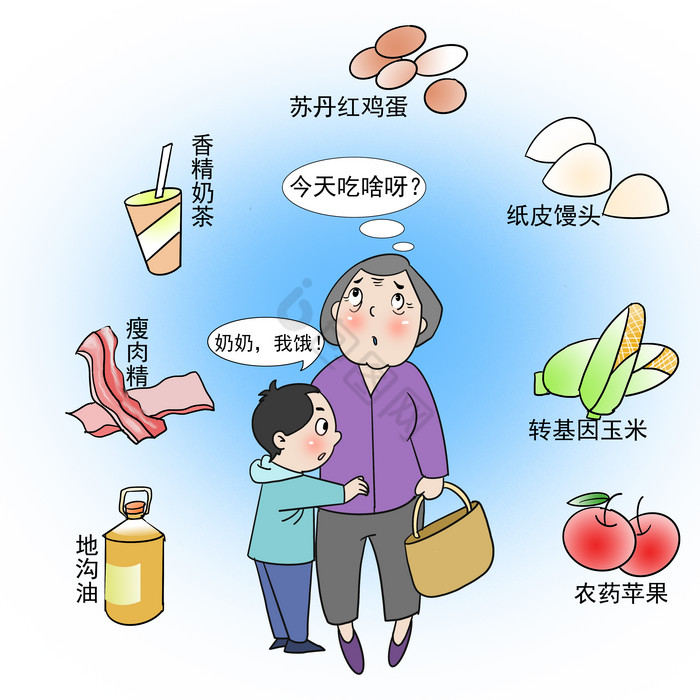 食品安全饮食安全百姓生活插画图片