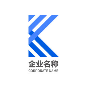 字母K形状纯字母单字母logo