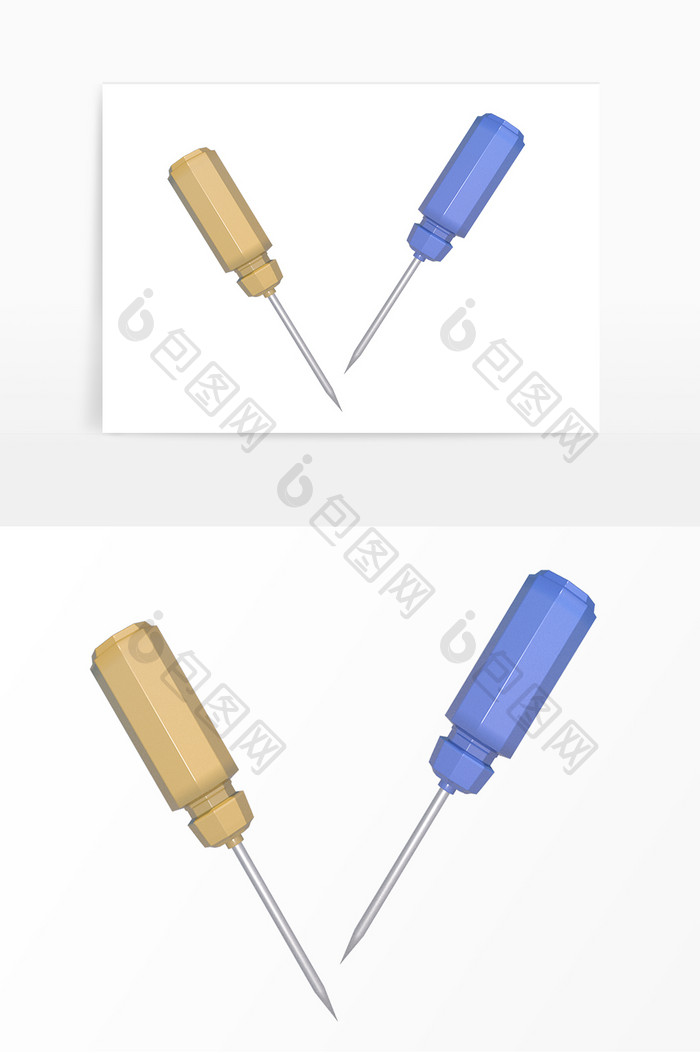 生产工具尖头螺丝刀装饰元素
