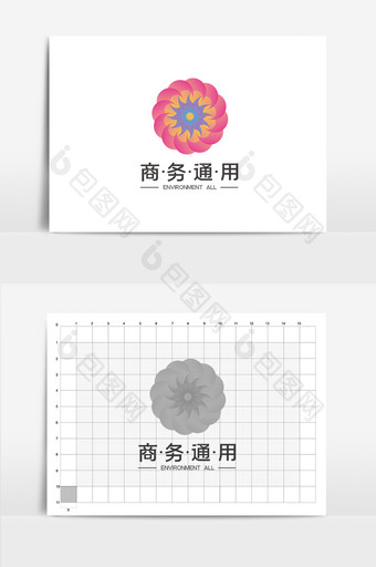 时尚大气炫彩清新花logo商务通用标志图片