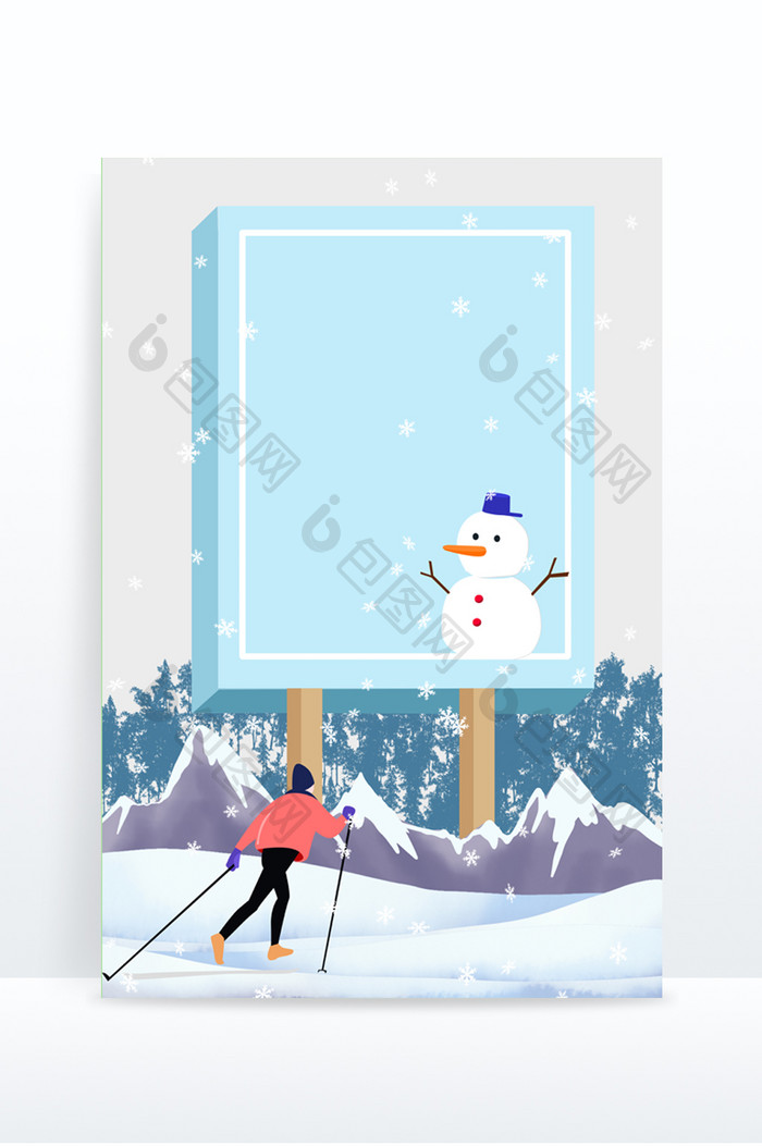 冬季滑雪健身运动背景